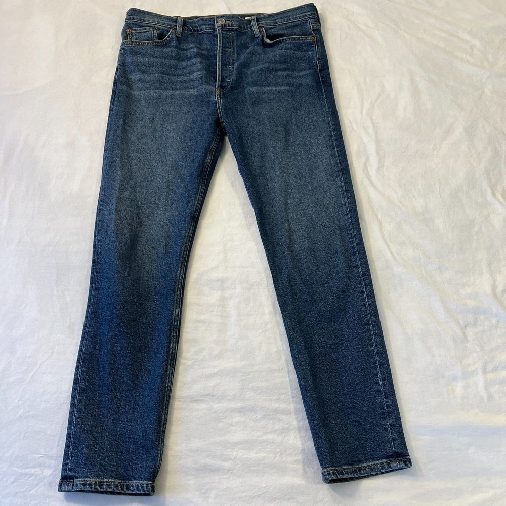 RE/DONE Denim High Rise Ankle Crop Stretch, Size 32